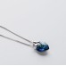قلادة القلب  blue color معلقة بفراشة 