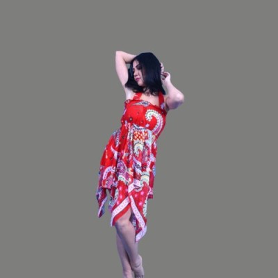 فستان بحر بتصيم مموج 