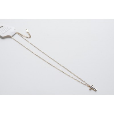 قلادة متدليه بنمط حرف T-بالون الذهبي