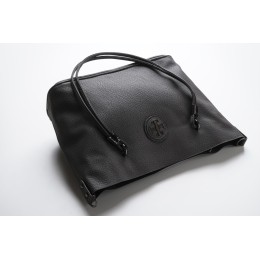 حقيبة كتف جلد اسود